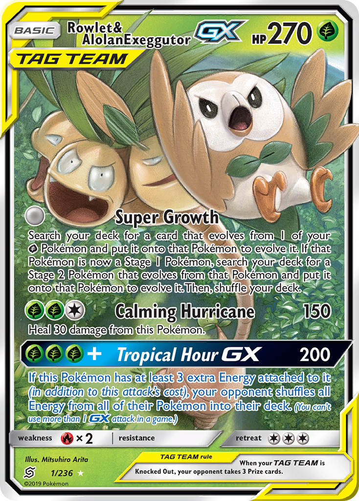 Rowlet & Alolan Exeggutor GX (1/236) [Sun & Moon: Unified Minds] | Odin's Place