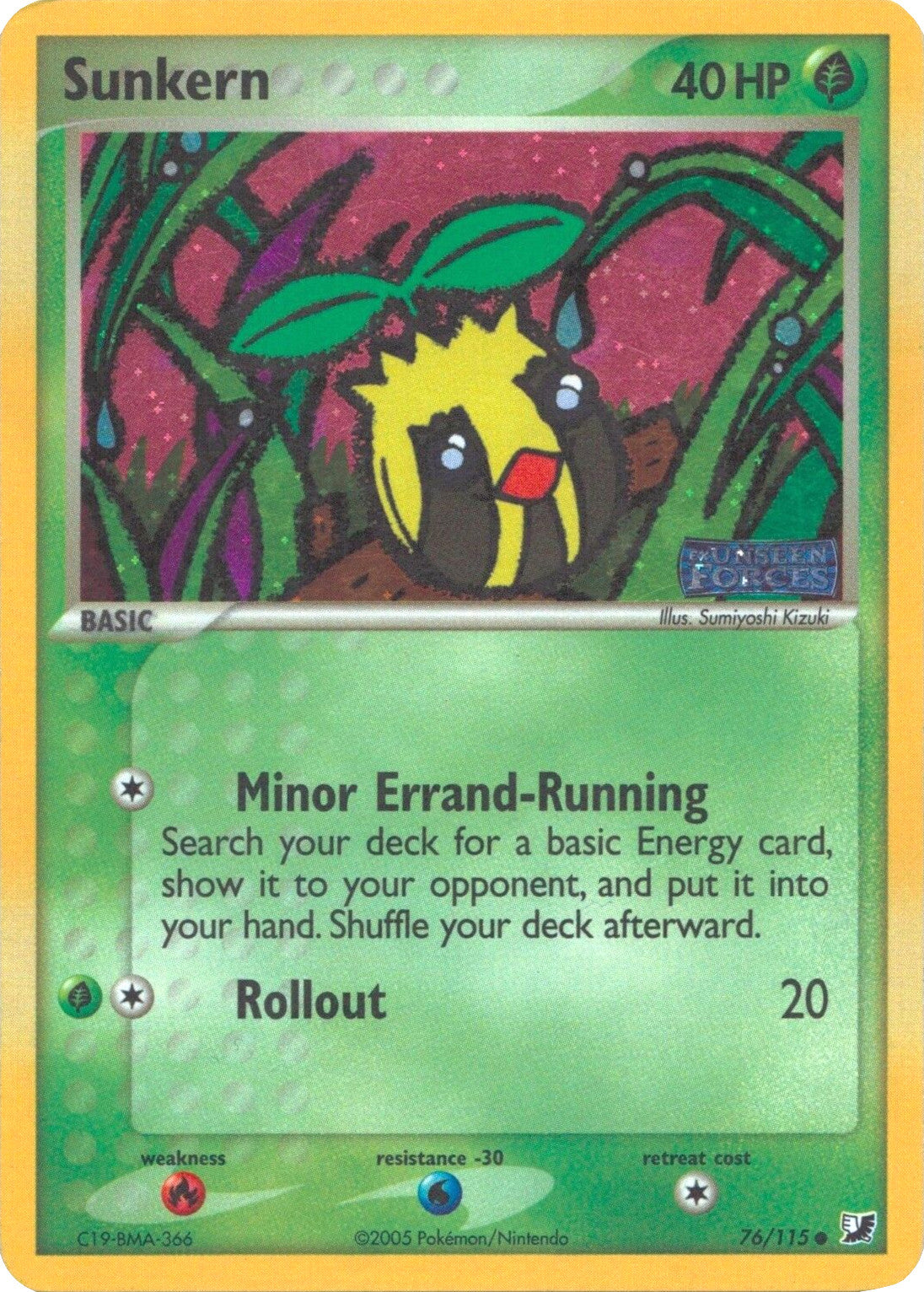 Sunkern (76/115) (Stamped) [EX: Unseen Forces] | Odin's Place