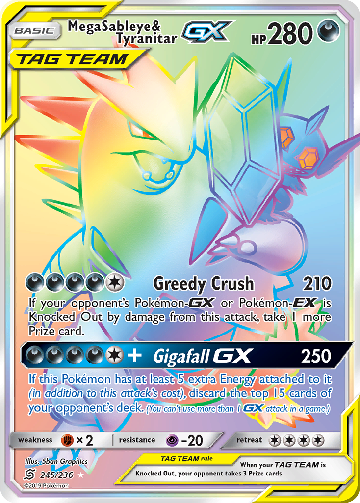 Mega Sableye & Tyranitar GX (245/236) [Sun & Moon: Unified Minds] | Odin's Place