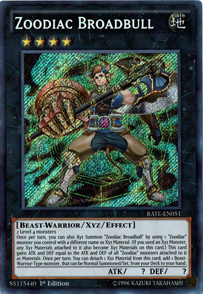Zoodiac Broadbull [RATE-EN051] Secret Rare | Odin's Place
