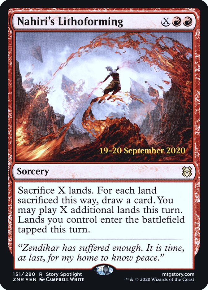 Nahiri's Lithoforming [Zendikar Rising Prerelease Promos] | Odin's Place