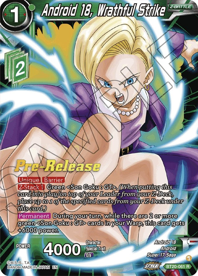 Android 18, Wrathful Strike (BT20-061) [Power Absorbed Prerelease Promos] | Odin's Place