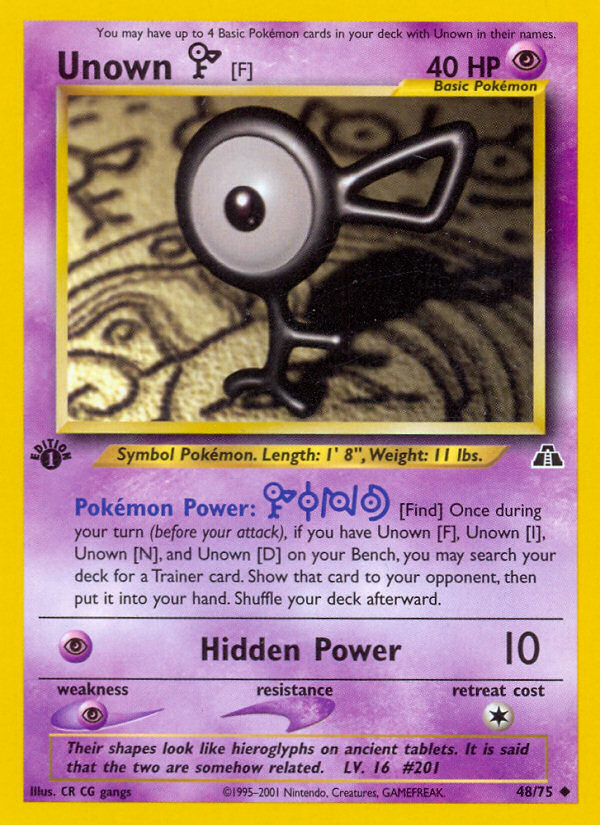 Unown [F] (48/75) [Neo Discovery 1st Edition] | Odin's Place