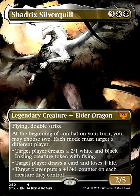 Shadrix Silverquill (Borderless Alternate Art) [Strixhaven: School of Mages] | Odin's Place