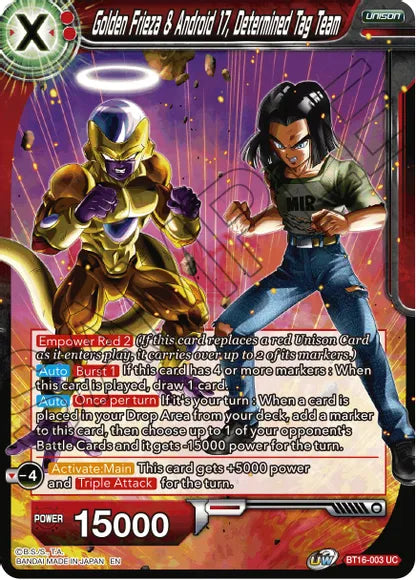 Golden Frieza & Android 17, Determined Tag Team (BT16-003) [Realm of the Gods] | Odin's Place