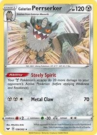 Galarian Perrserker (128/202) (Theme Deck Exclusive) [Sword & Shield: Base Set] | Odin's Place
