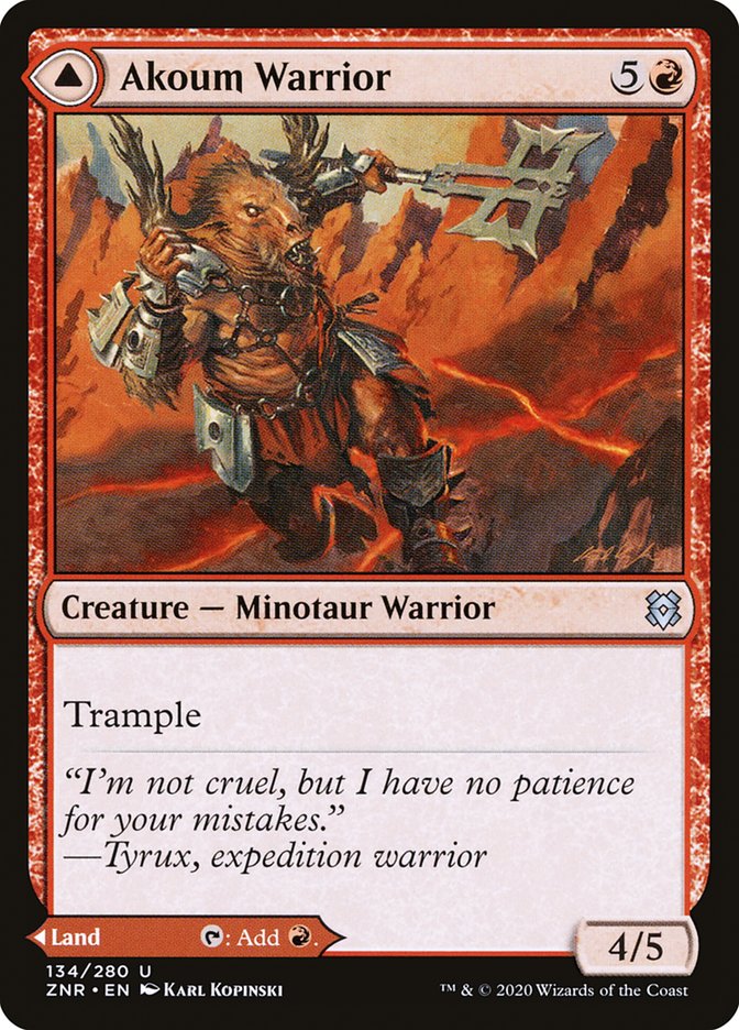 Akoum Warrior // Akoum Teeth [Zendikar Rising] | Odin's Place