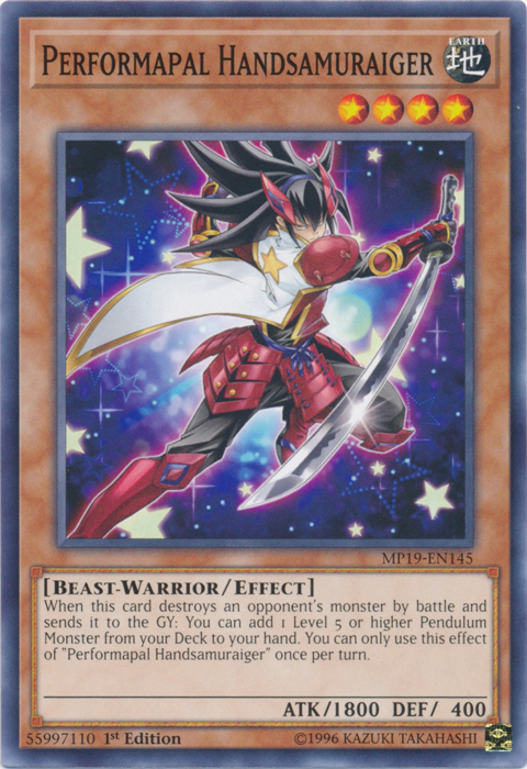 Performapal Handsamuraiger [MP19-EN145] Common | Odin's Place