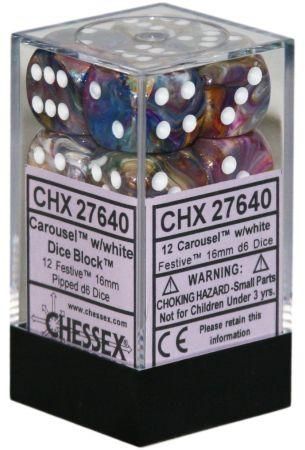 Chessex Vortex Carousel with White 16mm D6 Set | Odin's Place
