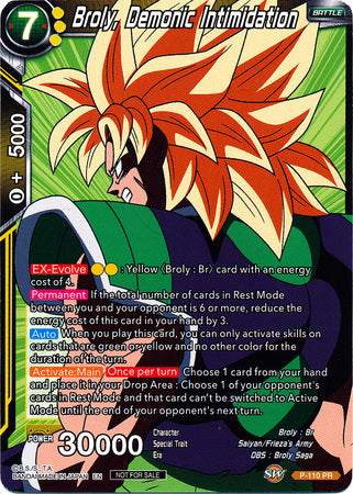 Broly, Demonic Intimidation (Broly Pack Vol. 3) (P-110) [Promotion Cards] | Odin's Place