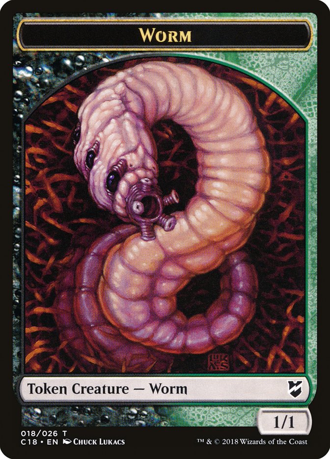 Cat Warrior // Worm Double-Sided Token [Commander 2018 Tokens] | Odin's Place
