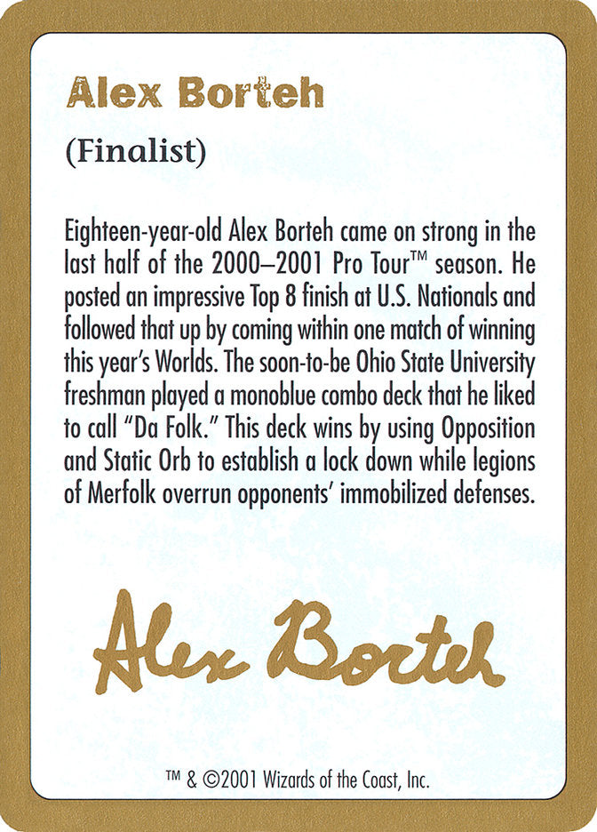 Alex Borteh Bio [World Championship Decks 2001] | Odin's Place
