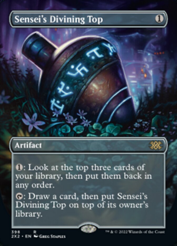 Sensei's Divining Top (Borderless Alternate Art) [Double Masters 2022] | Odin's Place
