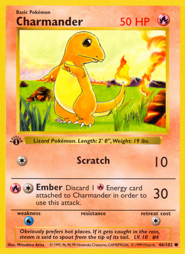 Charmander (46/102) (Shadowless) [Base Set 1st Edition] | Odin's Place
