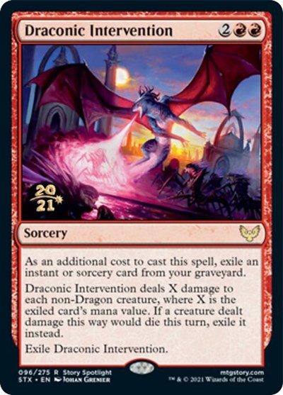 Draconic Intervention [Strixhaven: School of Mages Prerelease Promos] | Odin's Place
