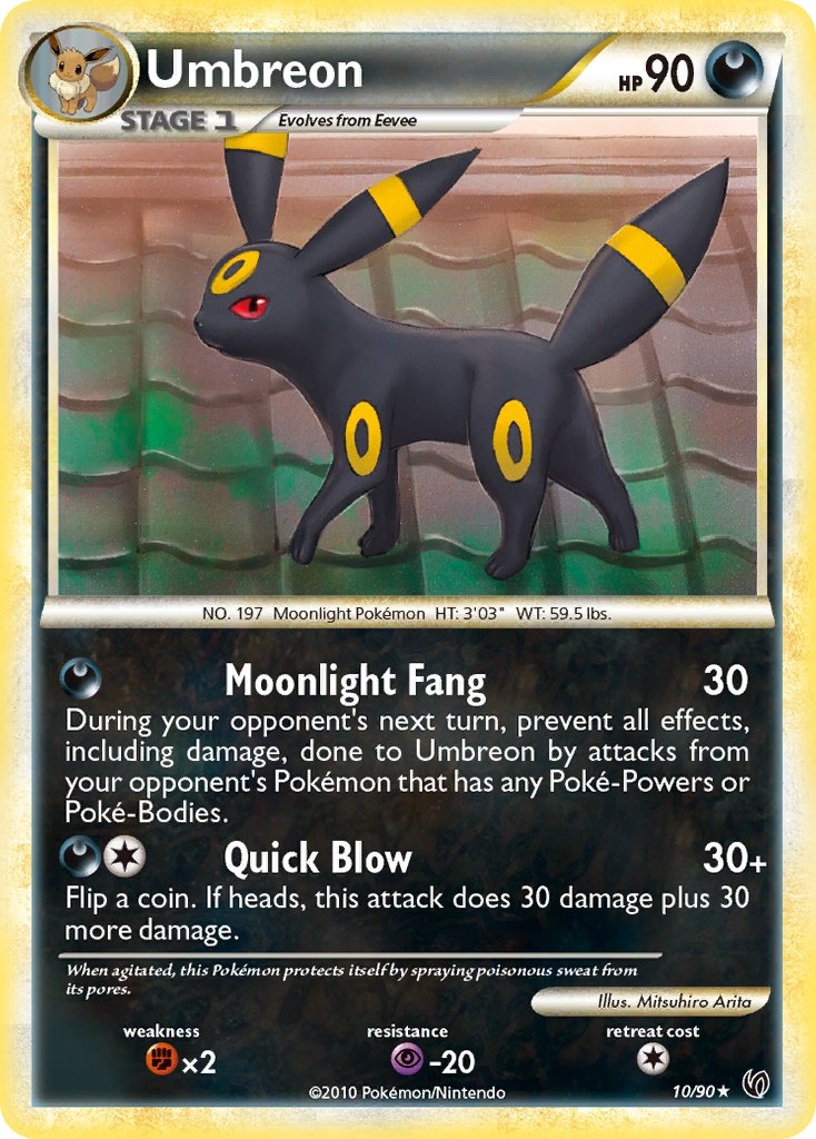 Umbreon (10/90) (Cracked Ice Holo) (Theme Deck Exclusive) [HeartGold & SoulSilver: Undaunted] | Odin's Place