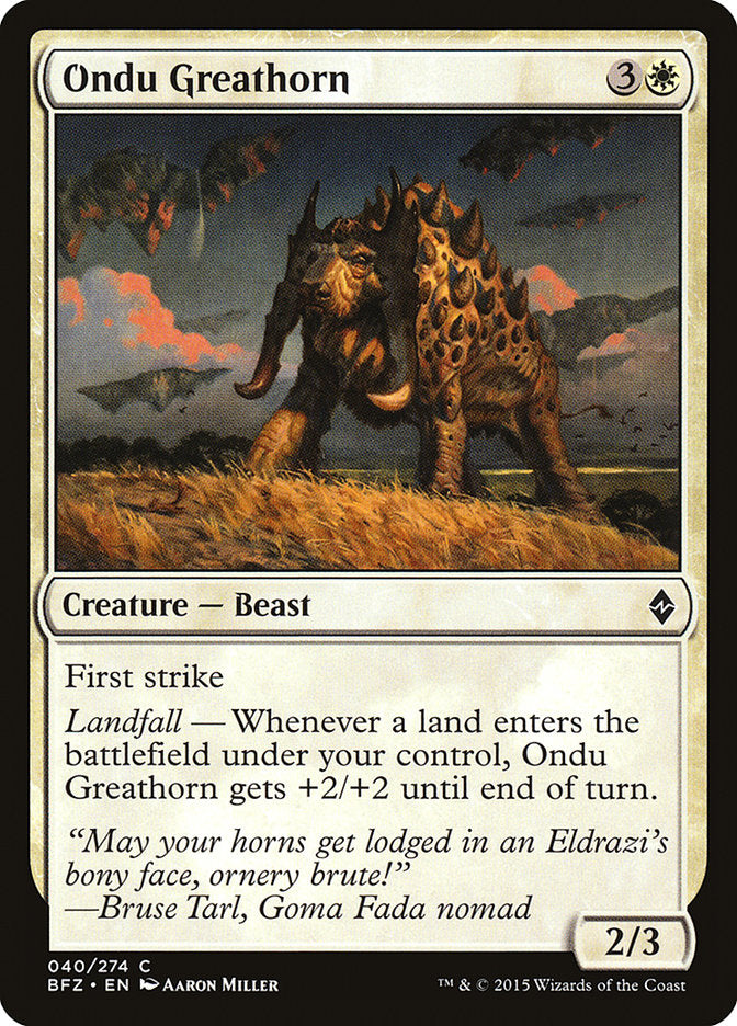 Ondu Greathorn (40) [Battle for Zendikar] | Odin's Place