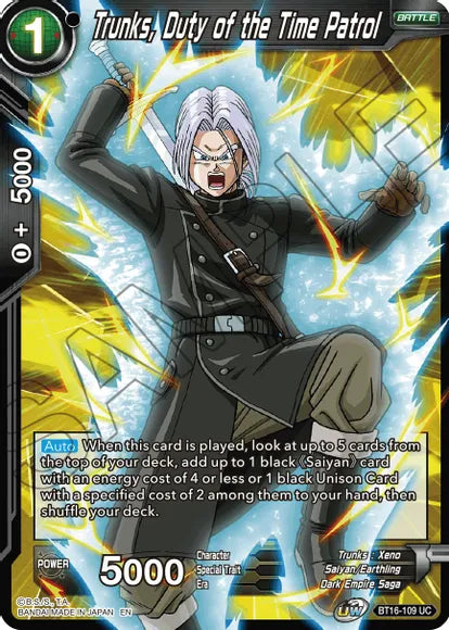 Trunks, Duty of the Time Patrol (BT16-109) [Realm of the Gods] | Odin's Place