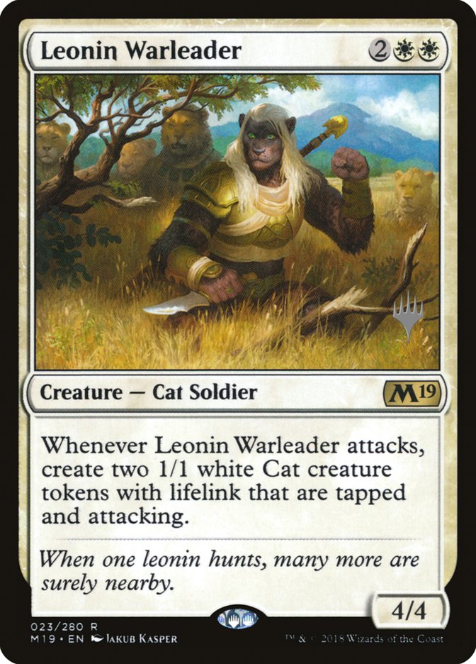 Leonin Warleader (Promo Pack) [Core Set 2019 Promos] | Odin's Place