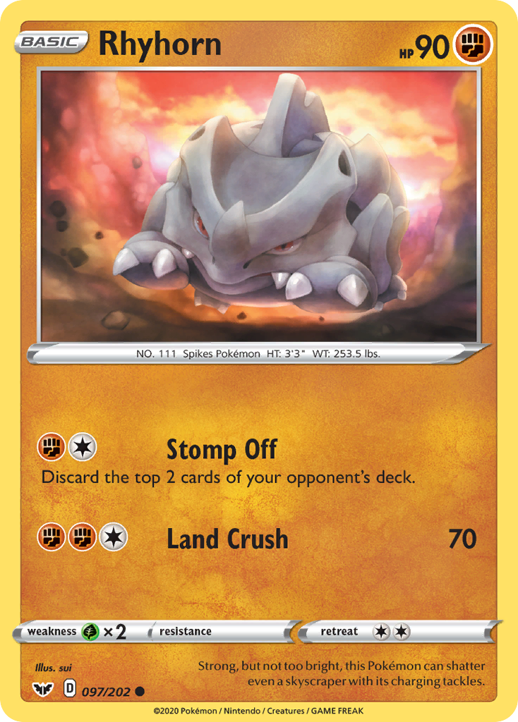 Rhyhorn (097/202) [Sword & Shield: Base Set] | Odin's Place