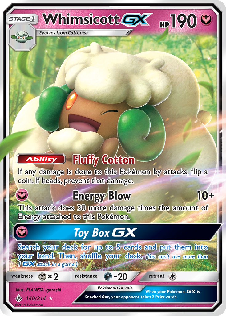 Whimsicott GX (140/214) [Sun & Moon: Unbroken Bonds] | Odin's Place