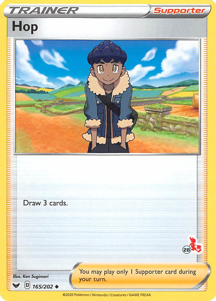 Hop (165/202) (Cinderace Stamp #28) [Battle Academy 2022] | Odin's Place
