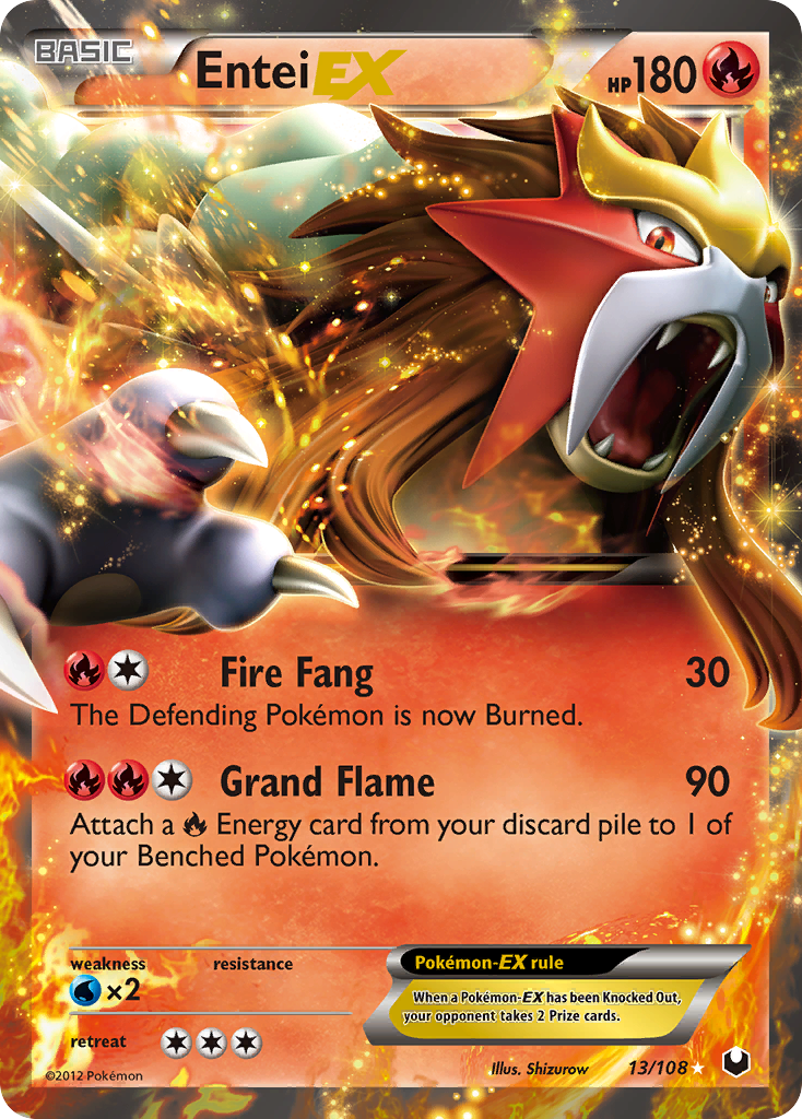 Entei EX (13/108) [Black & White: Dark Explorers] | Odin's Place