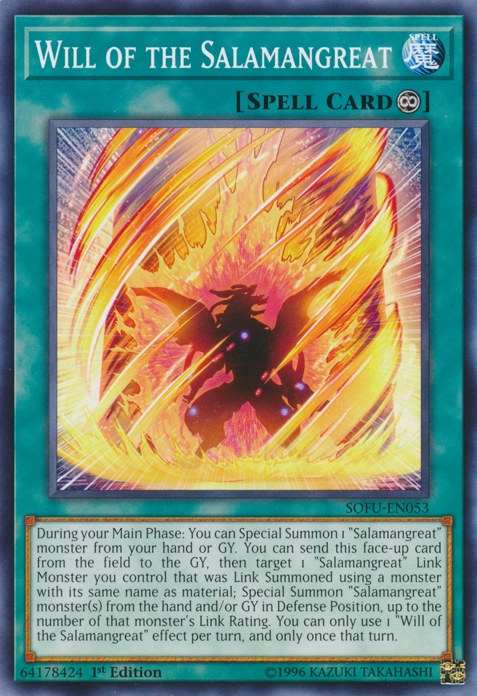 Will of the Salamangreat [SOFU-EN053] Common | Odin's Place