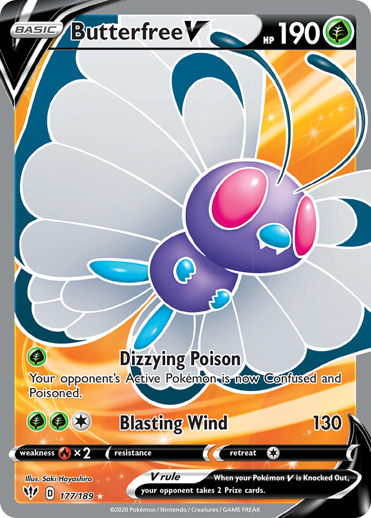 Butterfree V (177/189) [Sword & Shield: Darkness Ablaze] | Odin's Place