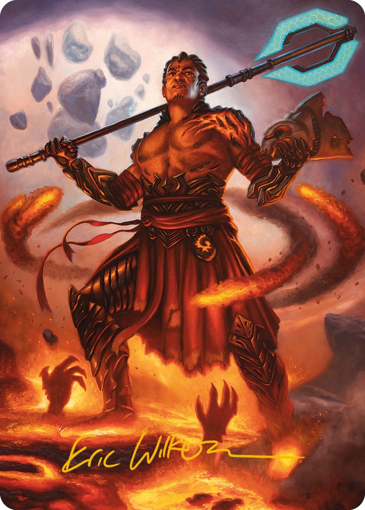 Koth, Fire of Resistance Art Card (Gold-Stamped Signature) [Phyrexia: All Will Be One Art Series] | Odin's Place