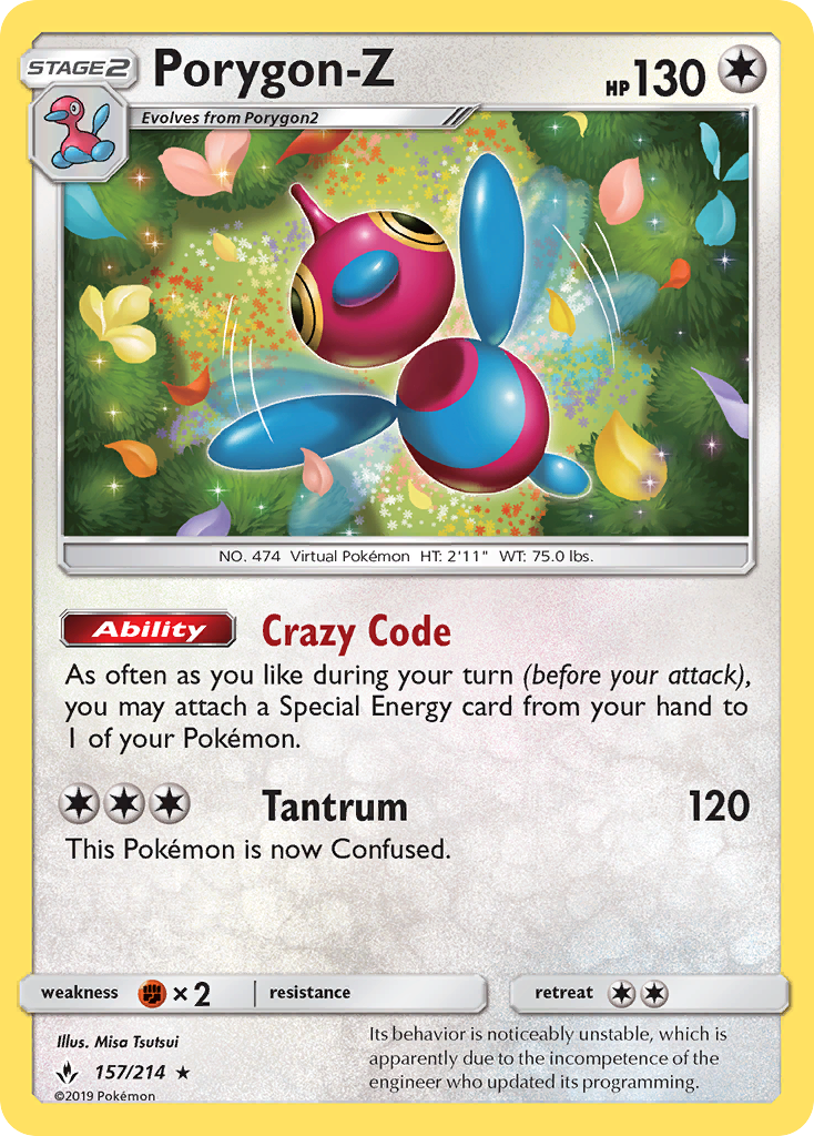 Porygon-Z (157/214) [Sun & Moon: Unbroken Bonds] | Odin's Place