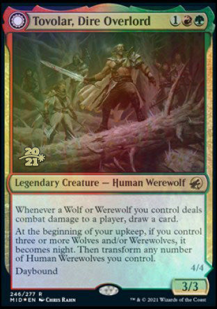 Tovolar, Dire Overlord // Tovolar, the Midnight Scourge [Innistrad: Midnight Hunt Prerelease Promos] | Odin's Place
