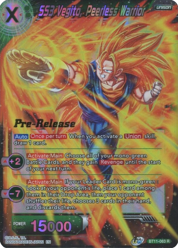 SS3 Vegito, Peerless Warrior (BT11-063) [Vermilion Bloodline Prerelease Promos] | Odin's Place