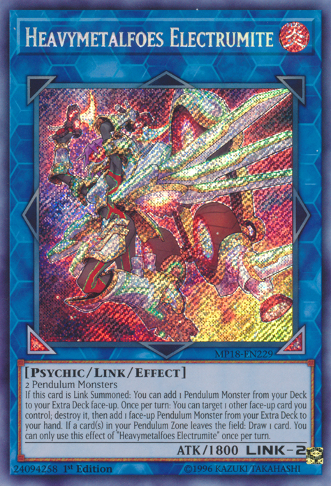 Heavymetalfoes Electrumite [MP18-EN229] Secret Rare | Odin's Place
