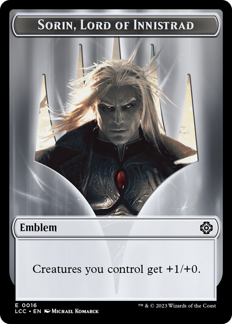 Emblem - Sorin, Lord of Innistrad // Vampire (0004) Double-Sided Token [The Lost Caverns of Ixalan Commander Tokens] | Odin's Place
