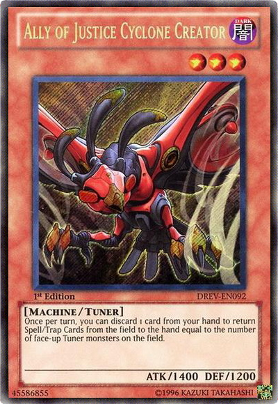 Ally of Justice Cyclone Creator [DREV-EN092] Secret Rare | Odin's Place