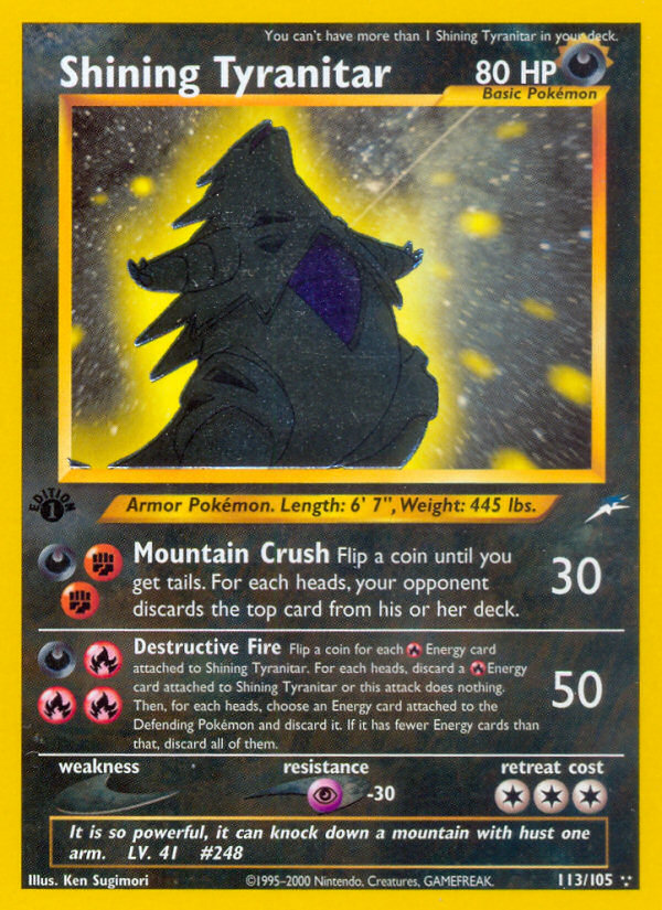 Shining Tyranitar (113/105) [Neo Destiny 1st Edition] | Odin's Place