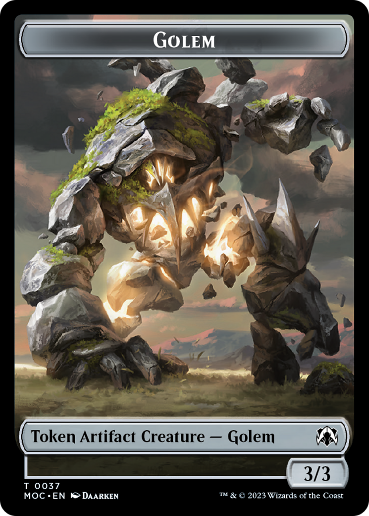 Golem // Blood Double-Sided Token [March of the Machine Commander Tokens] | Odin's Place