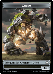 Golem // Blood Double-Sided Token [March of the Machine Commander Tokens] | Odin's Place