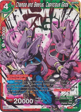 Champa and Beerus, Capricious Gods (Alternate Art) (DB1-088) [Special Anniversary Set 2020] | Odin's Place