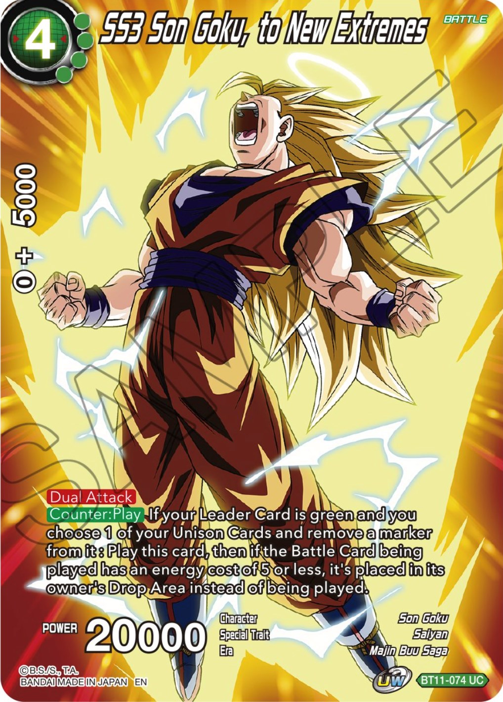 SS3 Son Goku, to New Extremes (BT11-074) [Theme Selection: History of Son Goku] | Odin's Place
