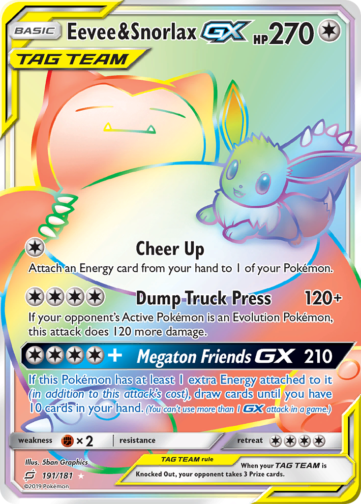 Eevee & Snorlax GX (191/181) [Sun & Moon: Team Up] | Odin's Place