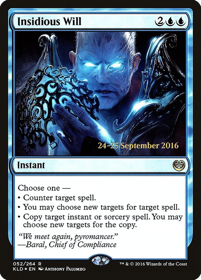 Insidious Will (52) [Kaladesh Prerelease Promos] | Odin's Place