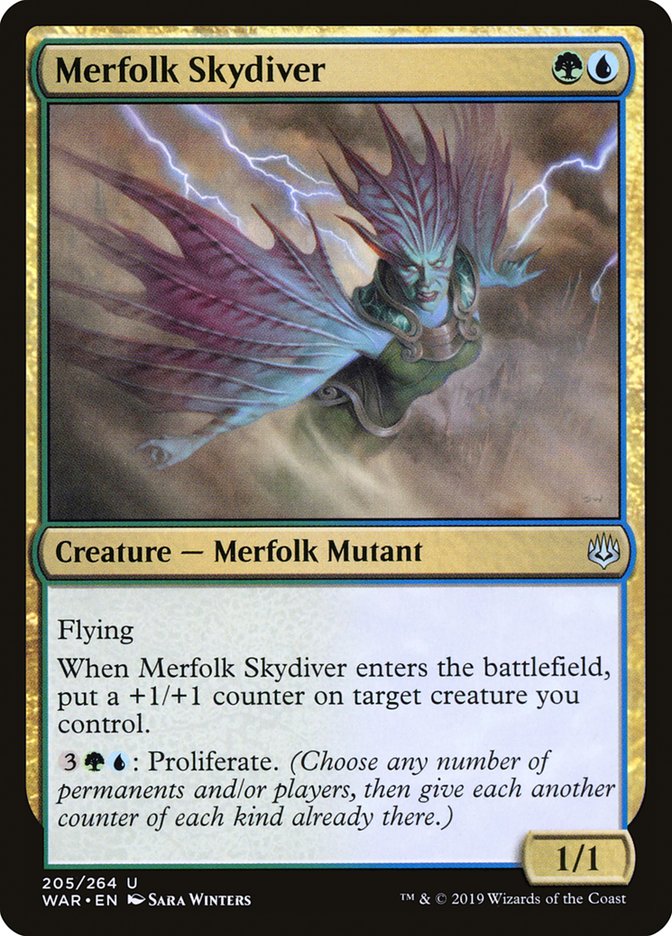 Merfolk Skydiver (205) [War of the Spark] | Odin's Place