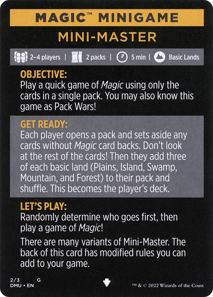 Mini-Master (Magic Minigame) [Commander Legends: Battle for Baldur's Gate Minigame] | Odin's Place