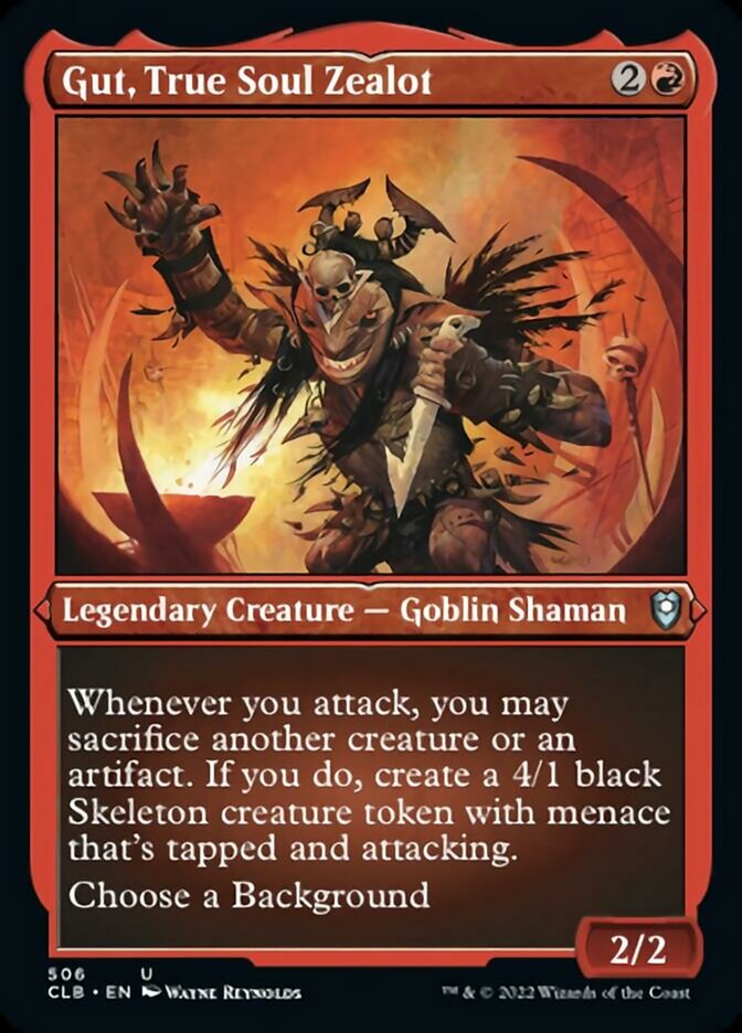 Gut, True Soul Zealot (Foil Etched) [Commander Legends: Battle for Baldur's Gate] | Odin's Place
