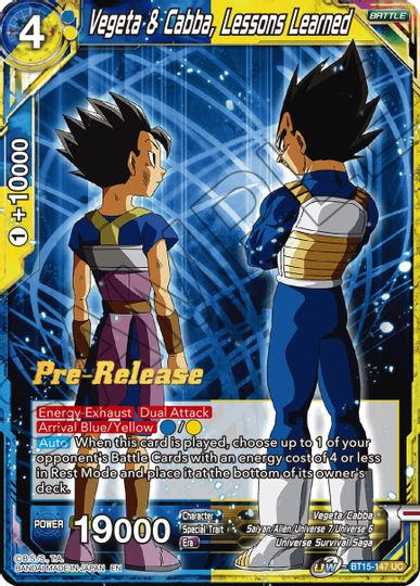 Vegeta & Cabba, Lessons Learned (BT15-147) [Saiyan Showdown Prerelease Promos] | Odin's Place