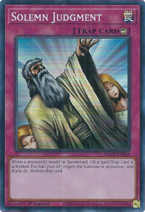 Solemn Judgment [MAZE-EN063] Super Rare | Odin's Place
