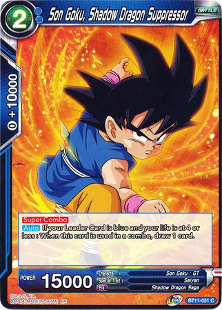 Son Goku, Shadow Dragon Suppressor (BT11-051) [Vermilion Bloodline] | Odin's Place