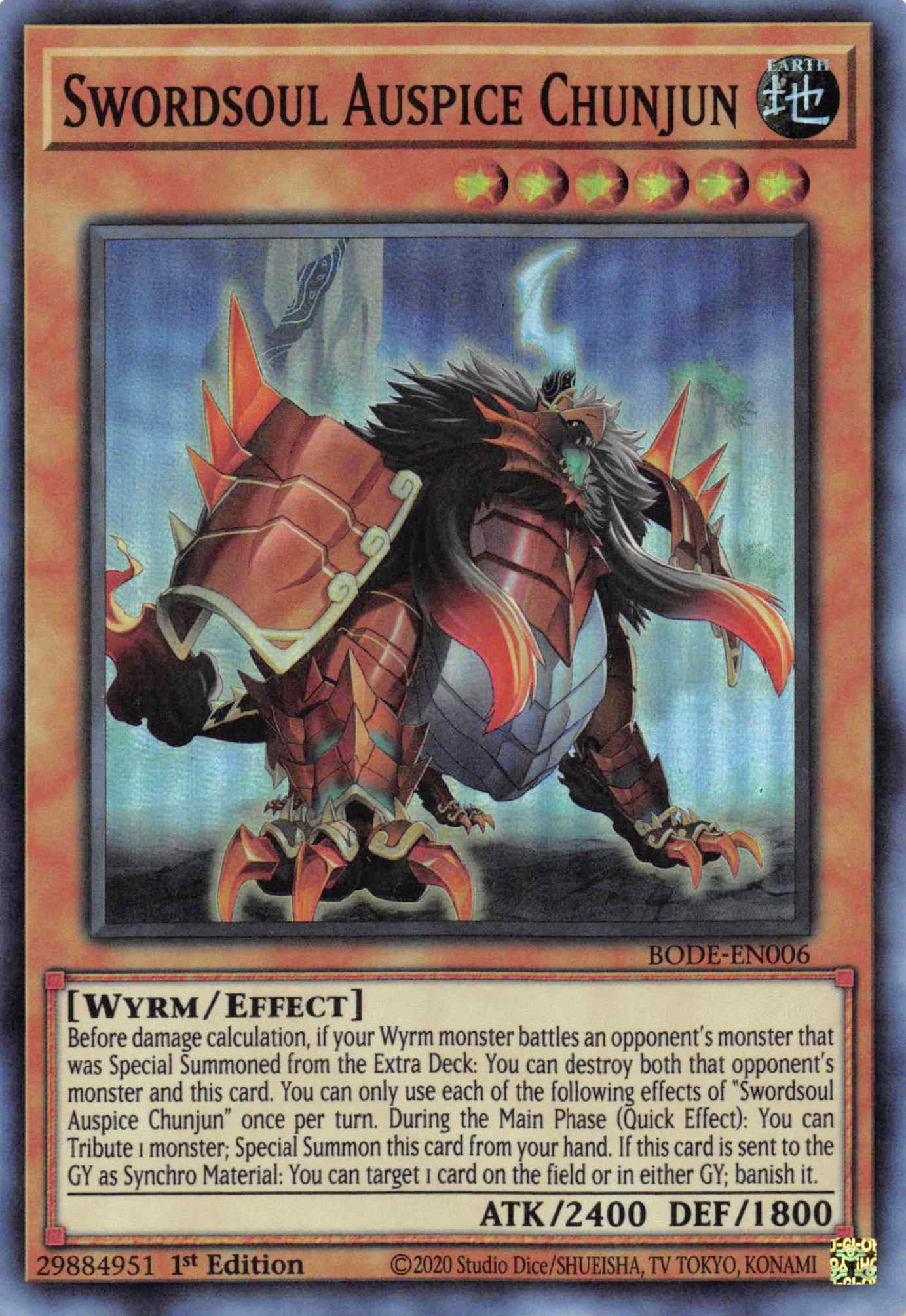Swordsoul Auspice Chunjun [BODE-EN006] Super Rare | Odin's Place